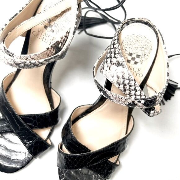 NWOT Vince Camuto Kendalynn Snakeskin Print Wraparound Strappy Heel - Picture 3 of 6